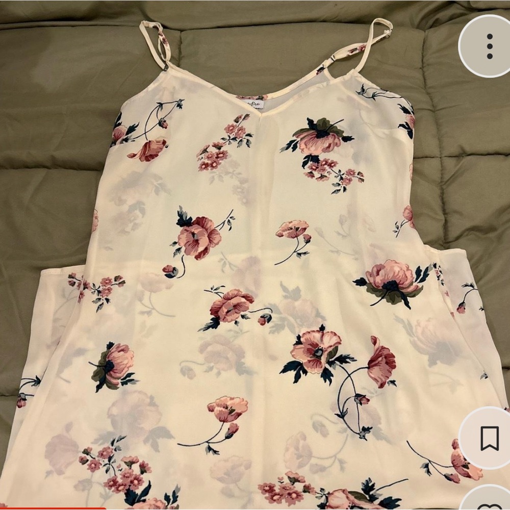 White floral slip dress